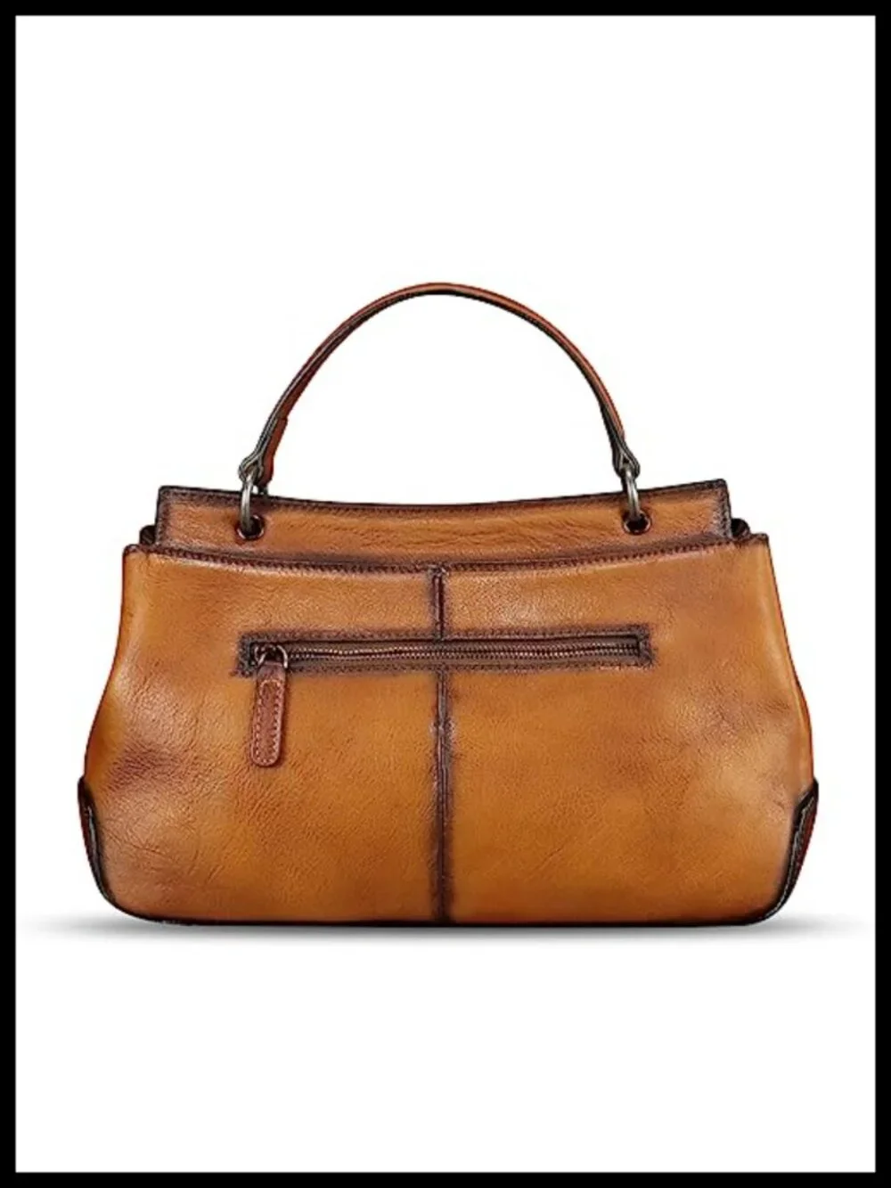 Genuine Leather Vintage Satchel Handbag Crossbody Shoulder Bag with Strap